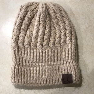 C.C. Beige/Tan Knit Beanie - EUC